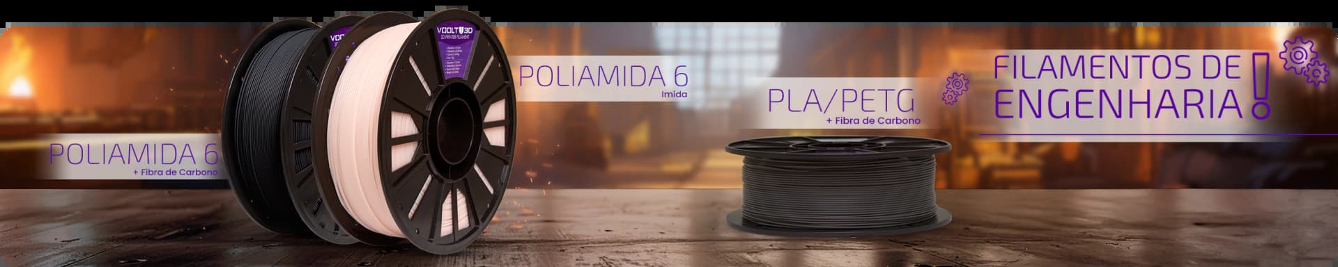 Poliamida 6, PLA/PETG e Filamentos de Engenharia