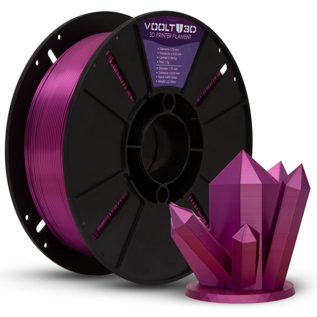 Filamento PLA Ametista V-Silk High Speed Premium - 1Kg