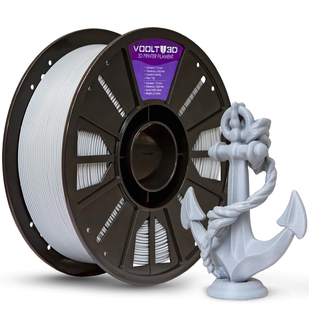 Filamento PLA Cinza Claro High Speed Premium - 1Kg