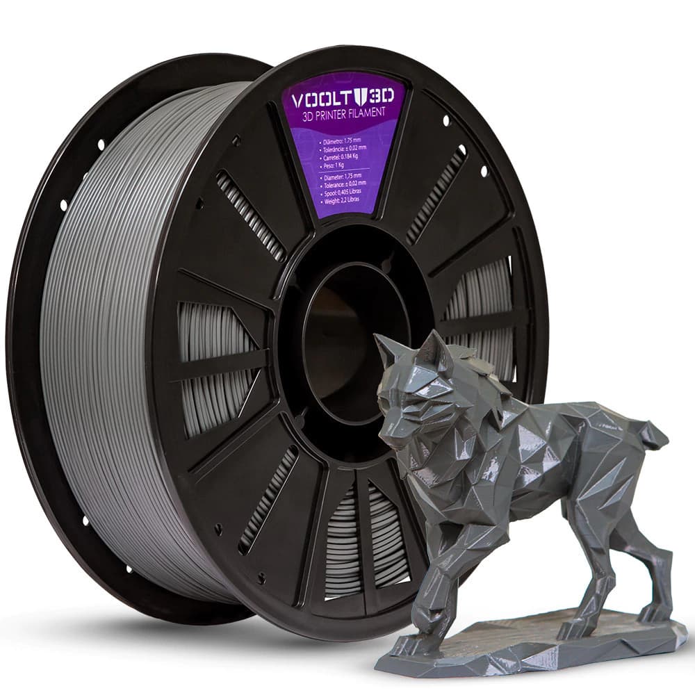 Filamento PLA Cinza Grafite High Speed Premium - 1Kg