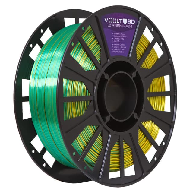 Filamento PLA Duo Color Shadow Dourado com Verde V-Silk - 1Kg — 3