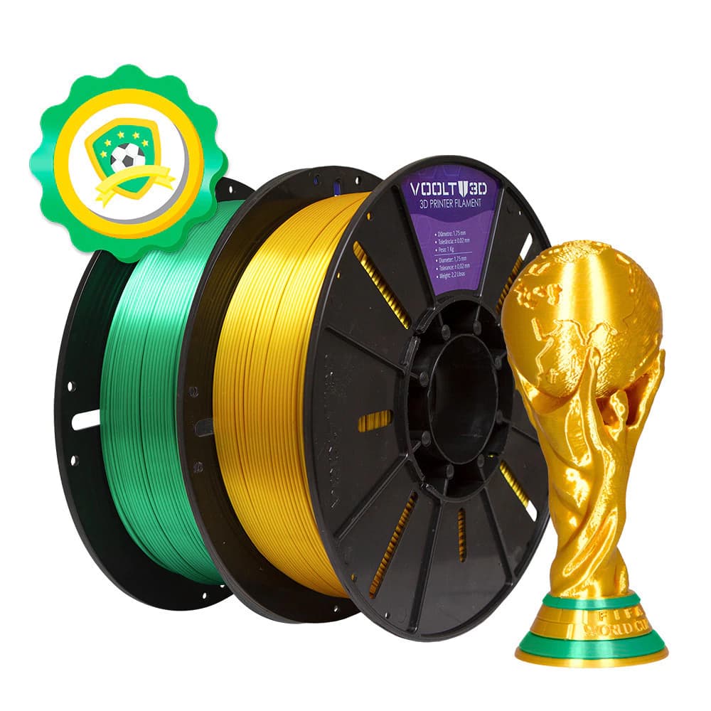 KIT Filamento PLA V-Silk Copa do Mundo 2kg