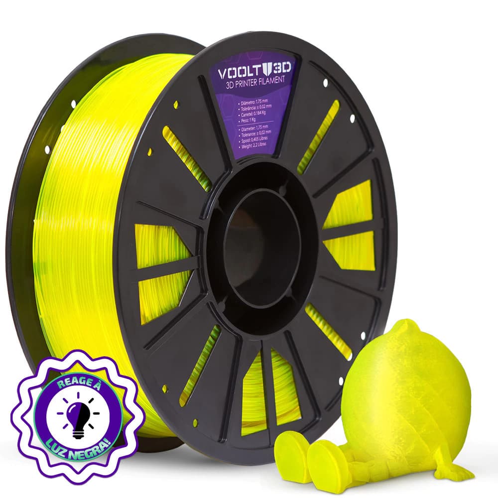 Filamento PETG HF Verde Limão Neon Translúcido High Fluidity Premium - 1Kg